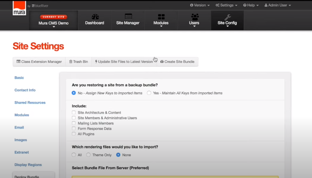 screenshot of Mura CMS